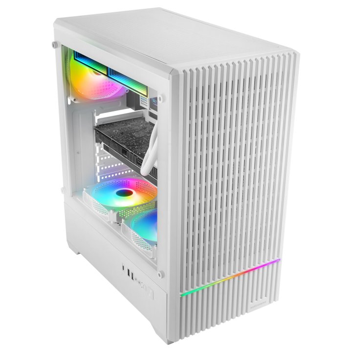 Caja Atx Semitorre Mars Gaming Mc-quantum Doble Cristal Templado Argb Gpu 335mm Blanco