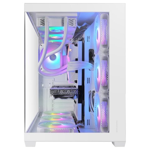 Caja Atx Mars Gaming Mcv5w Cristal Templado Panoramico Argb Gpu 416mm Blanco