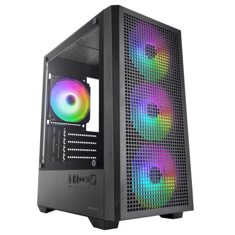 Caja Microatx Mars Gaming Mc-vector Gpu Max 282mm Cristal Templado Mesh Argb Usb-c Negra