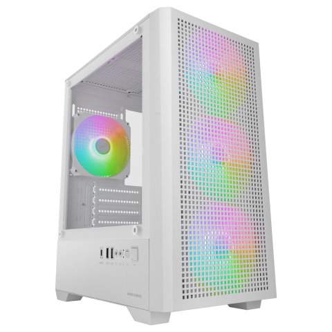 Caja Micro Atx Mars Gaming Mc-vectorw Gpu Max 282mm Cristal Templado Mesh Argb Usb-c Blanco