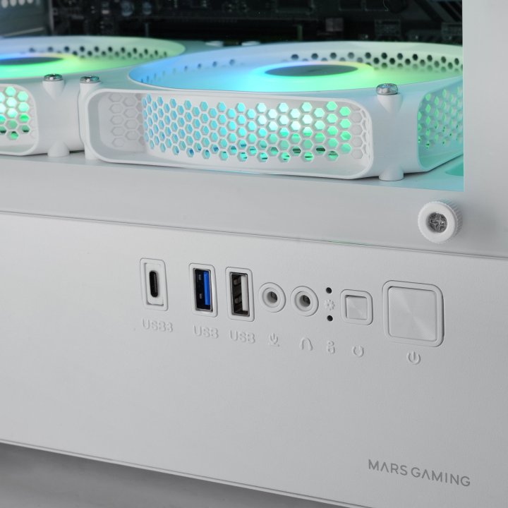 Caja Micro Atx Mars Gaming Mc-vectorw Gpu Max 282mm Cristal Templado Mesh Argb Usb-c Blanco