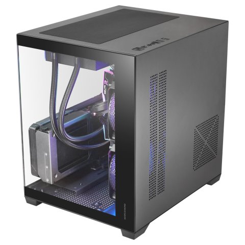 Caja Microatx Mars Gaming Mc-view3 Gpu Max 330mm Cristal Templado Panoramico Argb Usb-c Negra