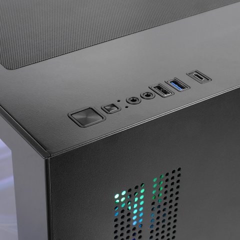 Caja Microatx Mars Gaming Mc-view3 Gpu Max 330mm Cristal Templado Panoramico Argb Usb-c Negra