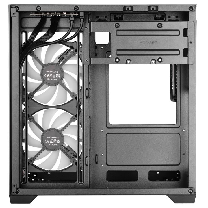 Caja Microatx Mars Gaming Mc-view3 Gpu Max 330mm Cristal Templado Panoramico Argb Usb-c Negra