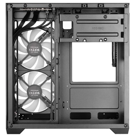 Caja Microatx Mars Gaming Mc-view3 Gpu Max 330mm Cristal Templado Panoramico Argb Usb-c Negra