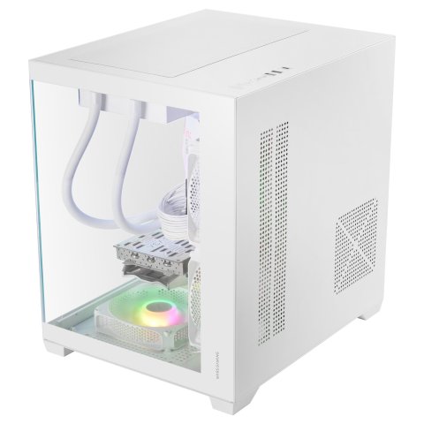 Caja Micro Atx Mars Gaming Mc-view3w Gpu Max 330mm Cristal Templado Panoramico Argb Usb-c Blanca