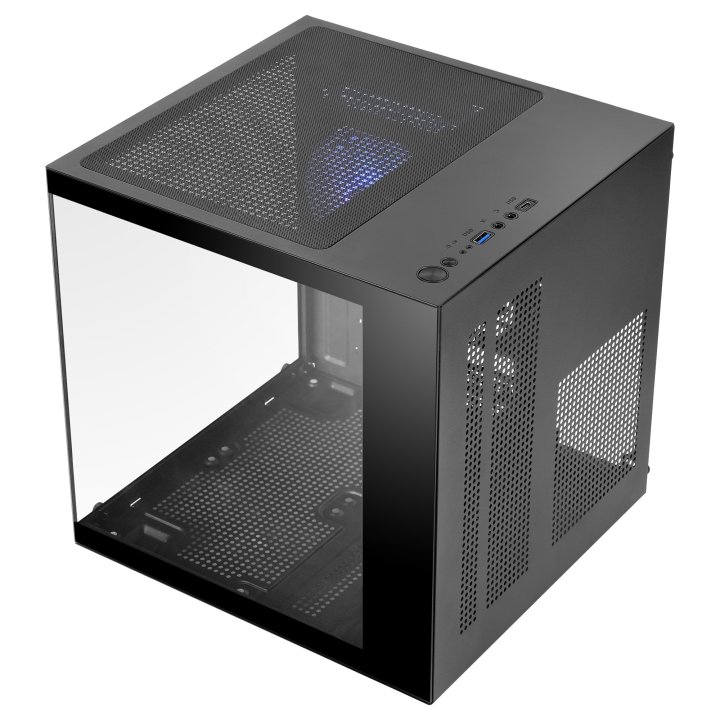 Caja Microatx Mars Gaming Mc-cube Gpu Max 260mm Cubo Panoramico Argb Usb-c Negra