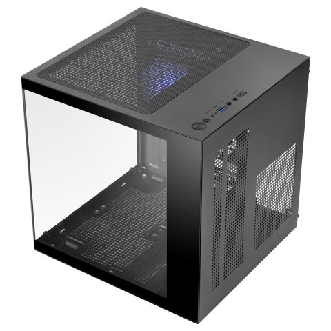 Caja Microatx Mars Gaming Mc-cube Gpu Max 260mm Cubo Panoramico Argb Usb-c Negra