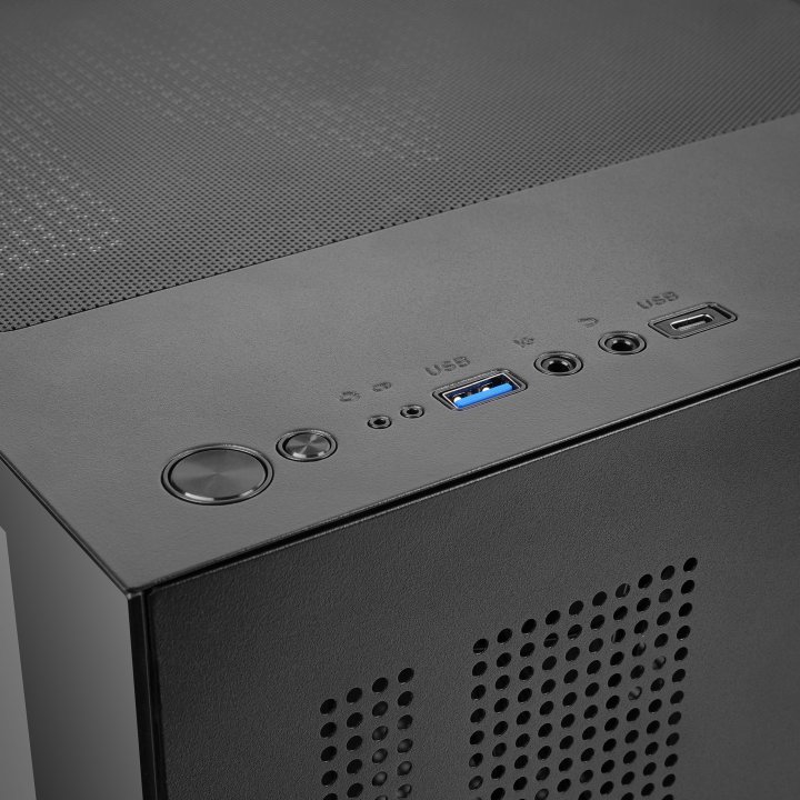 Caja Microatx Mars Gaming Mc-cube Gpu Max 260mm Cubo Panoramico Argb Usb-c Negra