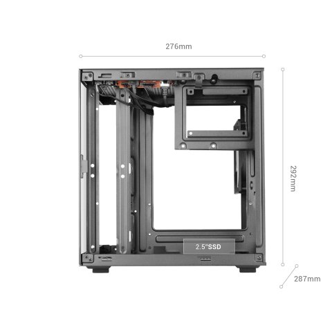 Caja Microatx Mars Gaming Mc-cube Gpu Max 260mm Cubo Panoramico Argb Usb-c Negra