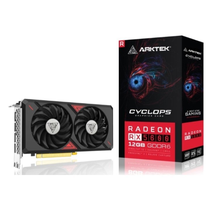 Vga Arktek Radeon Rx 5600 12gb Gddr6 3xdp 1xhdmi Cuda 2304 192bit Dual Fan Retail