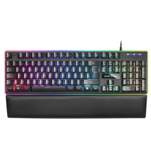 (km0) Teclado Mars Gaming Mk320 H-mechanical Red Iluminacion Rgb En Teclas Y Contorno Panel De Aluminio Reposamuñecas Anti-gh