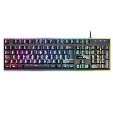 (km0) Teclado Mars Gaming Mk320 H-mechanical Red Iluminacion Rgb En Teclas Y Contorno Panel De Aluminio Reposamuñecas Anti-gh