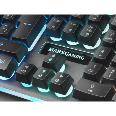 (km0) Teclado Mars Gaming Mk320 H-mechanical Red Iluminacion Rgb En Teclas Y Contorno Panel De Aluminio Reposamuñecas Anti-gh