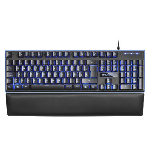 (km0) Teclado Mars Gaming Mk320 H-mechanical Red Iluminacion Rgb En Teclas Y Contorno Panel De Aluminio Reposamuñecas Anti-gh