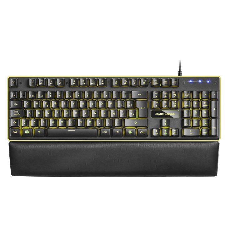 (km0) Teclado Mars Gaming Mk320 H-mechanical Red Iluminacion Rgb En Teclas Y Contorno Panel De Aluminio Reposamuñecas Anti-gh
