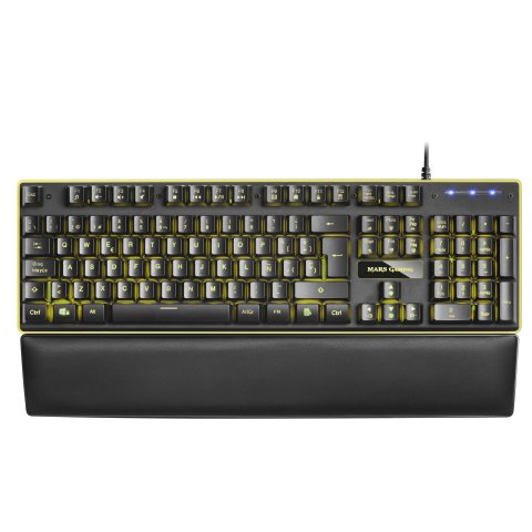 (km0) Teclado Mars Gaming Mk320 H-mechanical Red Iluminacion Rgb En Teclas Y Contorno Panel De Aluminio Reposamuñecas Anti-gh