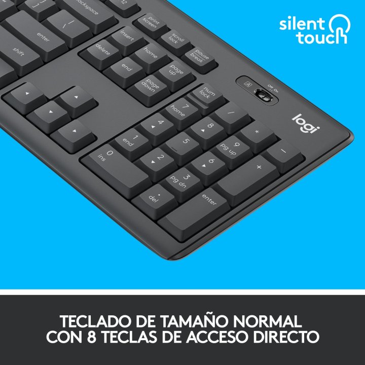 (km0) Teclado Y Mouse Logitech Wireless Mk295 Silent Color Grafito P n 920-009798 Cash30