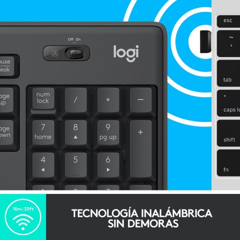 (km0) Teclado Y Mouse Logitech Wireless Mk295 Silent Color Grafito P n 920-009798 Cash30
