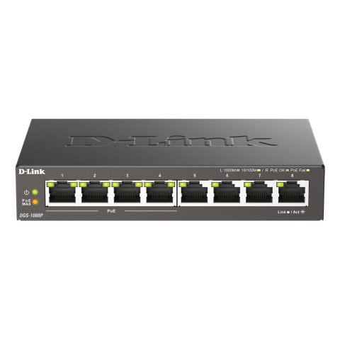 (km0) Switch No Gestionable D-link Dgs-1008p 8p Giga Con 4p Poe (52w) Sobremesa No Rack Cash30