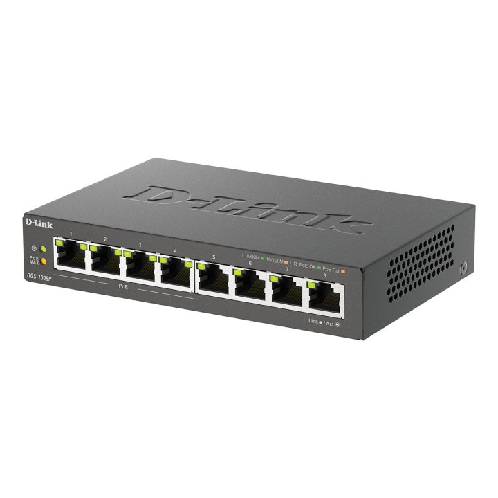 (km0) Switch No Gestionable D-link Dgs-1008p 8p Giga Con 4p Poe (52w) Sobremesa No Rack Cash30