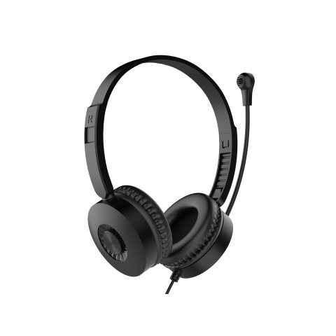 Headset Usb Equip Life Microfono Flexible Control De Volumen Color Negro   Blanco