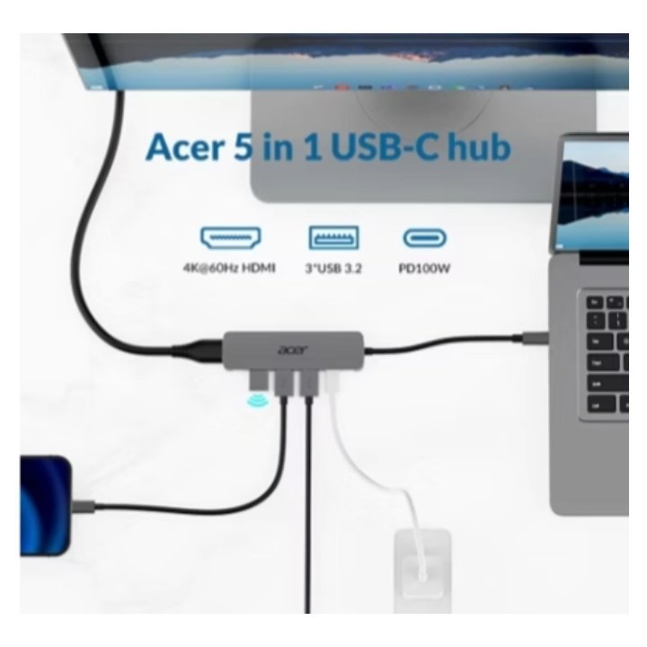 Docking Usb-c Acer 5 En 1 1xhdmi 4k 3xusb-a 3.2...