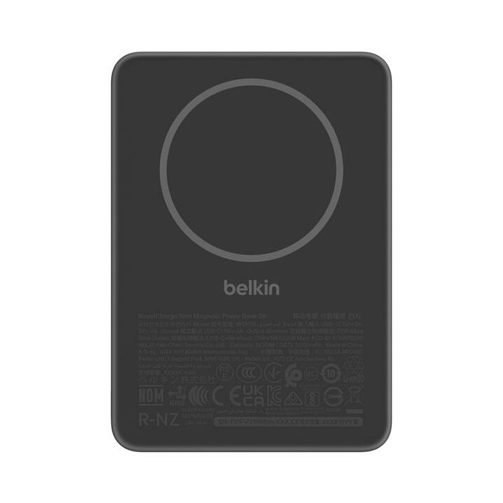 Powerbank Belkin Bpd010hqbk 5000mah 15w 1xusb-c Qi 7.5w Magnetica Carga Simultanea Slim Negro