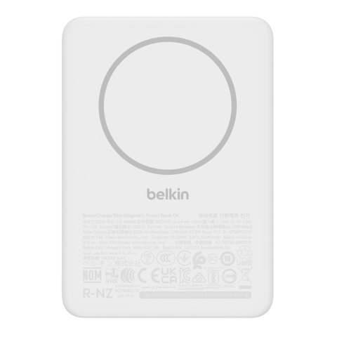 Powerbank Belkin Bpd010hqwh 5000mah 15w 1xusb-c Qi 7.5w Magnetica Carga Simultanea Slim Blanco