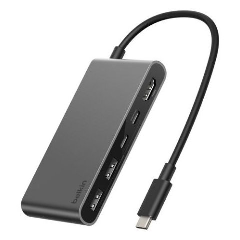 Docking Usb-c Belkin Avc022hqsgy 5 Puertos Hdmi 4k 60hz 2xusb-a 2xusb-c Pd 100w Color Gris Espacial