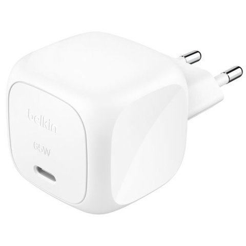 Cargador Usb Pd Belkin Wca011kqwh 65w 1xusb-c Diseño Compacto Color Blanco