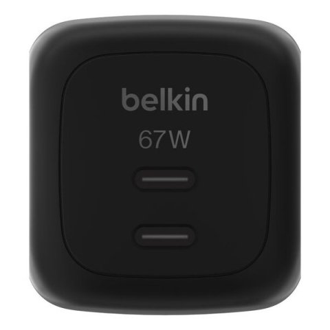 Cargador Usb Gan Belkin Wch020kqbk 67w 2xusb-c Pd Pps Diseño Compacto Color Negro