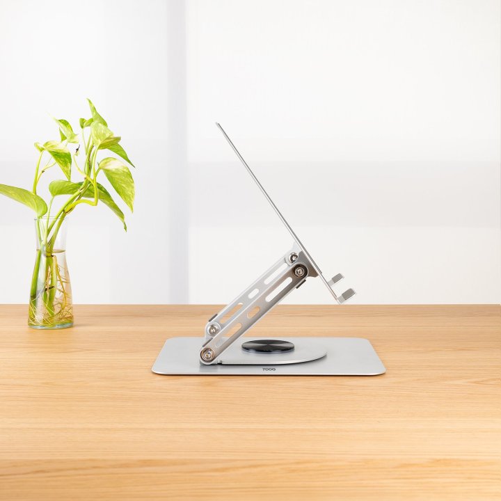 Soporte De Portatil Tooq Ph-dafne-g Elevador Rotacion 360º De 11" A 17" Plegable Gris Oscuro