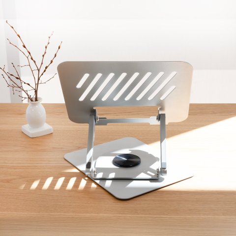 Soporte De Portatil Tooq Ph-dafne-g Elevador Rotacion 360º De 11" A 17" Plegable Gris Oscuro