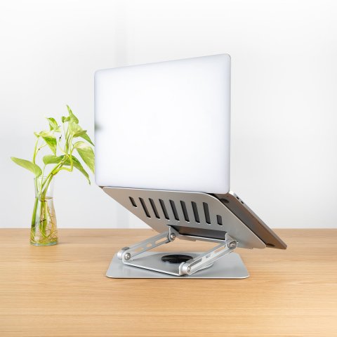 Soporte De Portatil Tooq Ph-dafne-g Elevador Rotacion 360º De 11" A 17" Plegable Gris Oscuro