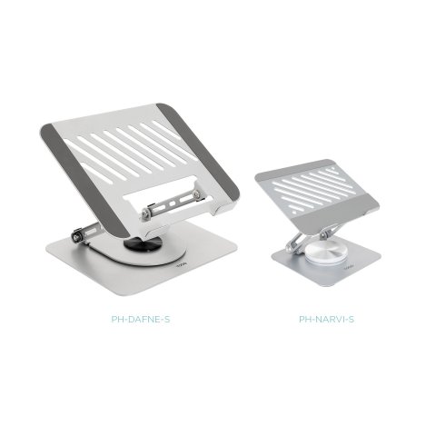 Soporte De Portatil Tooq Ph-dafne-g Elevador Rotacion 360º De 11" A 17" Plegable Gris Oscuro