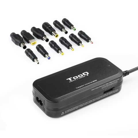 Cargador Universal Portatil Tooq Tqlc-90bs02m 90w 12 Conectores Salida Usb Negro