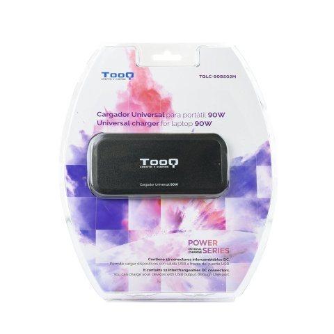 Cargador Universal Portatil Tooq Tqlc-90bs02m 90w 12 Conectores Salida Usb Negro