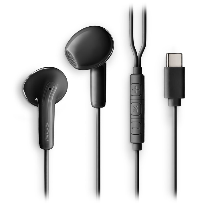 Auricular Intrauditivo Usb-c Ngs Cross Glide Microfono Cable 1.2m Color Negro
