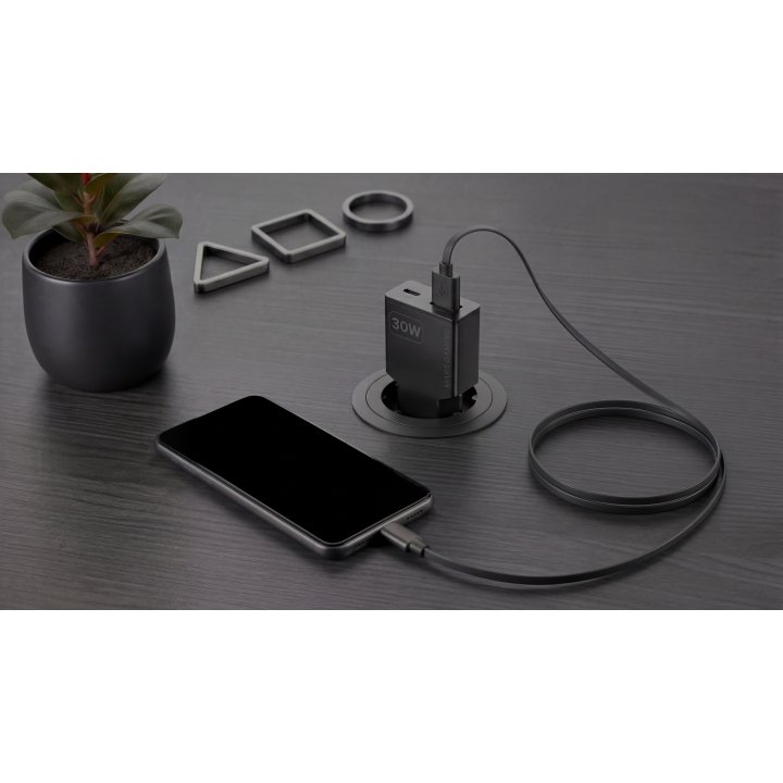 Cargador Usb Gan Mars Gaming Md-gan30 30w 1xusb-c 1xusb-a Pd Color Negro