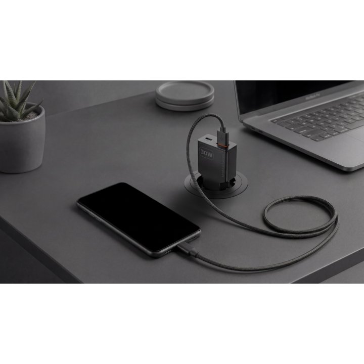 Cargador Usb Gan Mars Gaming Md-gan30 30w 1xusb-c 1xusb-a Pd Color Negro