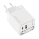 Cargador Usb Gan Mars Gaming Md-gan65rw 65w 1xusb-c 1xusb-a Cable Retractil Pd Color Blanco