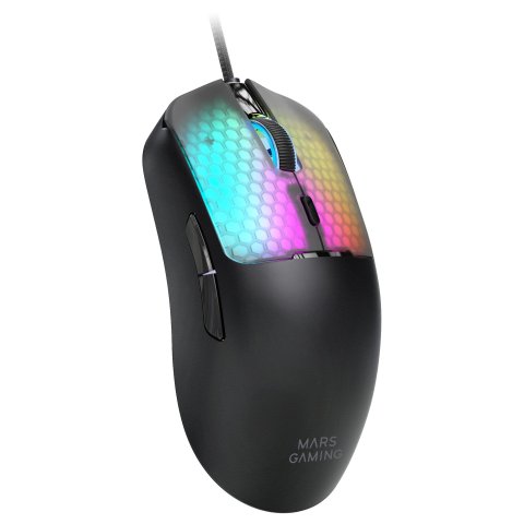 Mouse Mars Gaming Mm-viper Ultraligero 56g Cableado Usb 6 Botones 12800 Dpi Rgb Negro