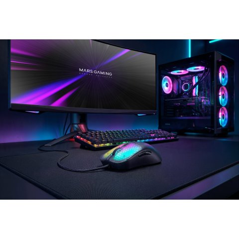 Mouse Mars Gaming Mm-viper Ultraligero 56g Cableado Usb 6 Botones 12800 Dpi Rgb Negro