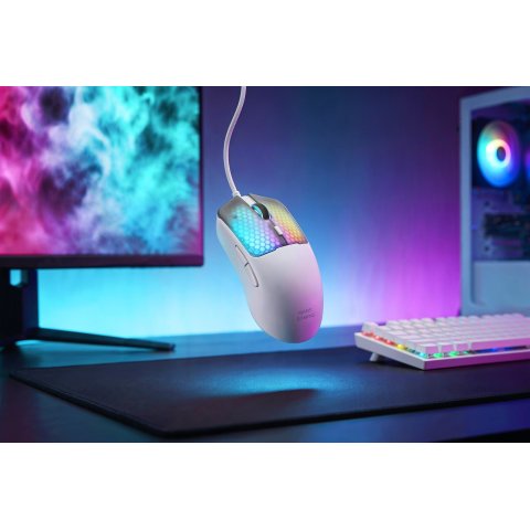 Mouse Mars Gaming Mm-viperw Ultraligero 56g Cableado Usb 6 Botones 12800 Dpi Rgb Blanco