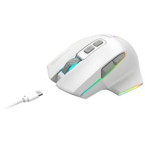 Mouse Mars Gaming Wireless Y Bluetooth Mmw-vector Tri-mode 2.4g Ghz Bt 5.4 Usb-c 7 Botones 12000 Dpiblanco 2