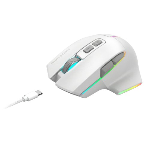 Mouse Mars Gaming Wireless Y Bluetooth Mmw-vector Tri-mode 2.4g Ghz Bt 5.4 Usb-c 7 Botones 12000 Dpiblanco