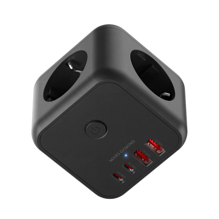 Powercube Mars Gaming Md-cube20 4 Usb 3 Tomas De Corriente. Regleta Color Negro
