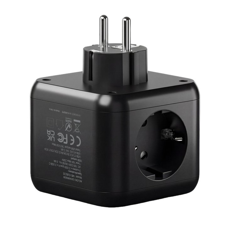 Powercube Mars Gaming Md-cube20 4 Usb 3 Tomas De Corriente. Regleta Color Negro