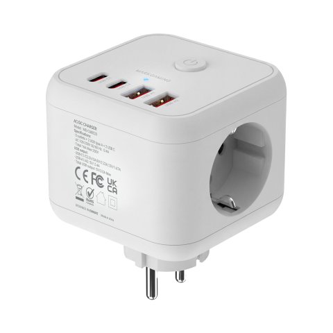 Powercube Mars Gaming Md-cube20w 4 Usb 3 Tomas De Corriente. Regleta Color Blanco